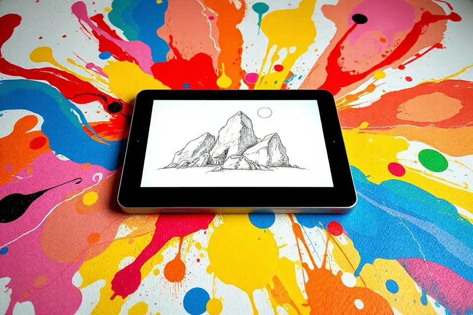 colorful drawing tablet photo
