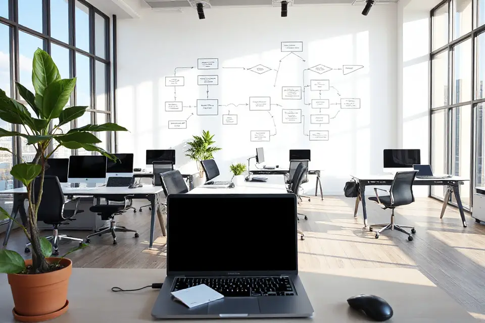 colorful process flow diagram