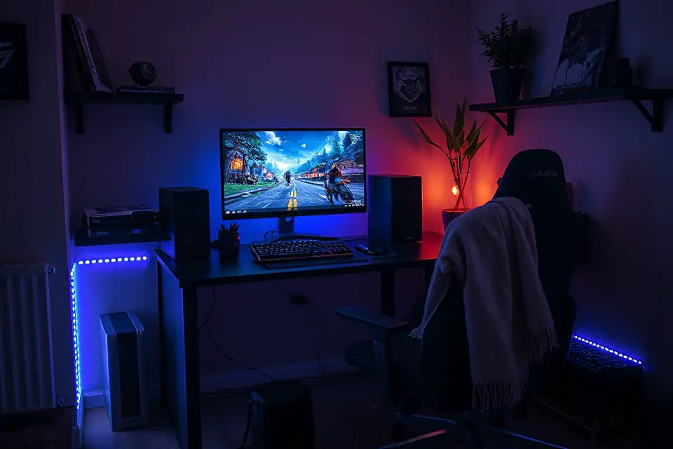 cozy gaming setup photo