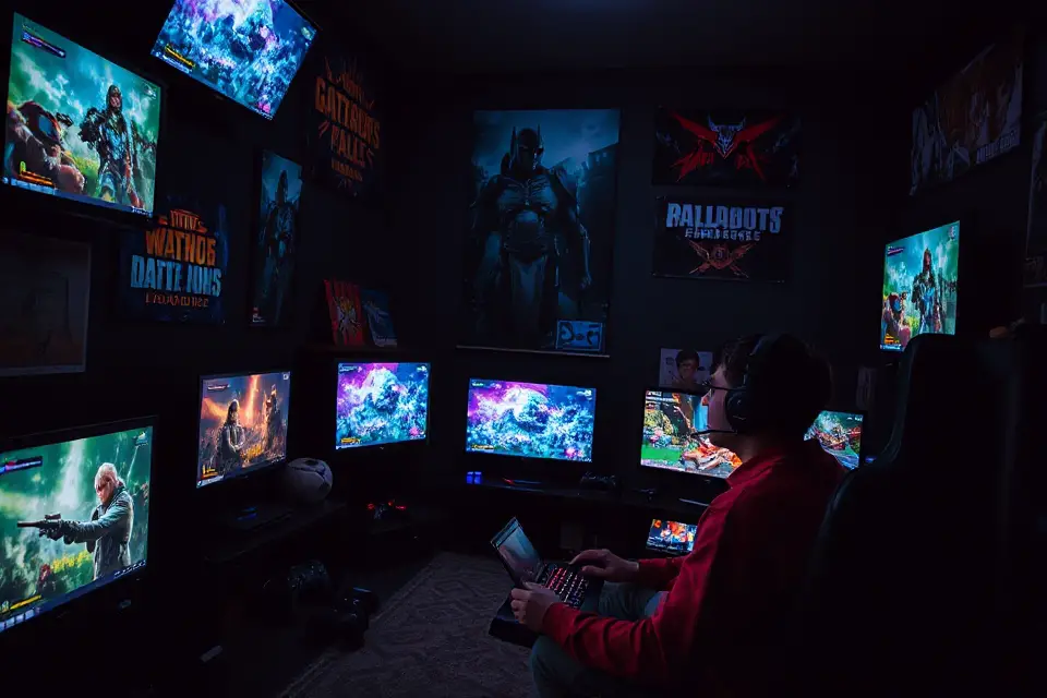 dark room gaming excitement