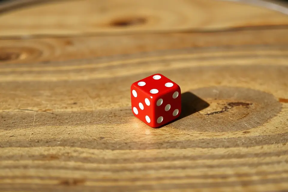 dice on wooden table