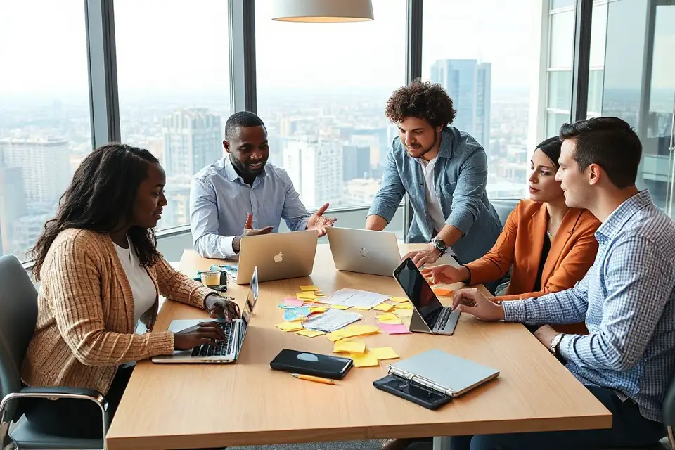 diverse team brainstorming collaboration