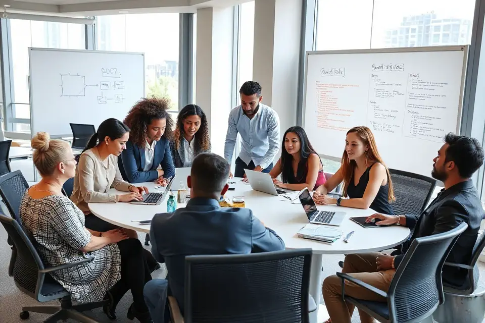 diverse team brainstorming solutions