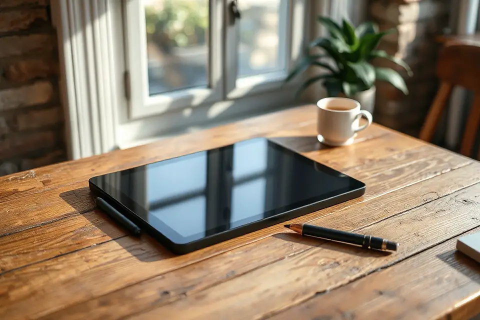 drawing tablet on desk