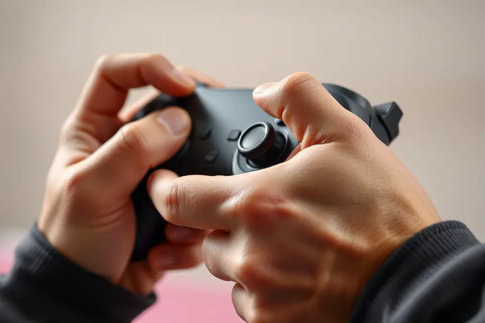 engaged hands with joystick