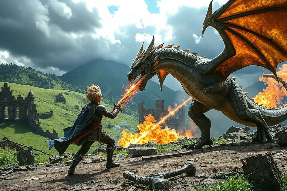 epic fantasy battle scene