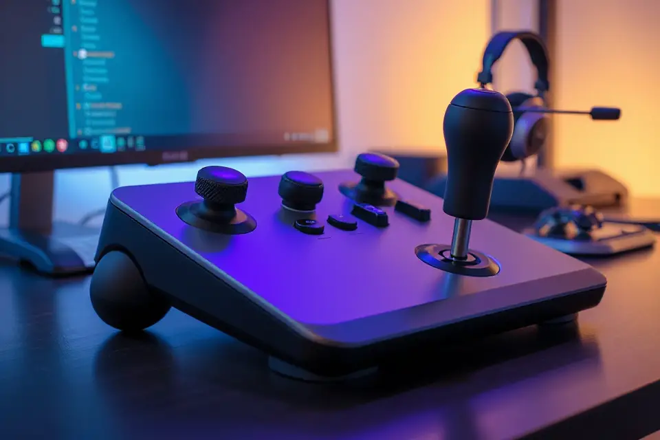 ergonomic joystick stock photo