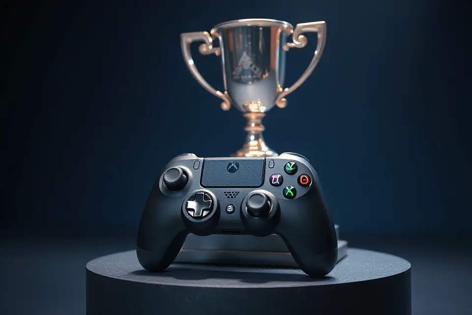 esports trophy and controller
