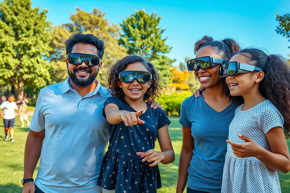 family enjoying ar experience