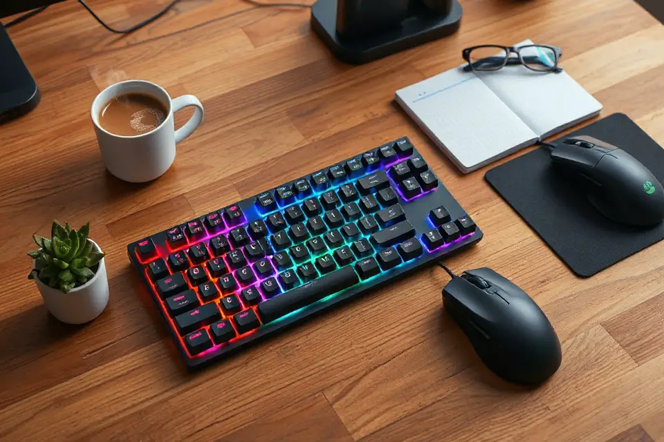 flat lay keyboard photo