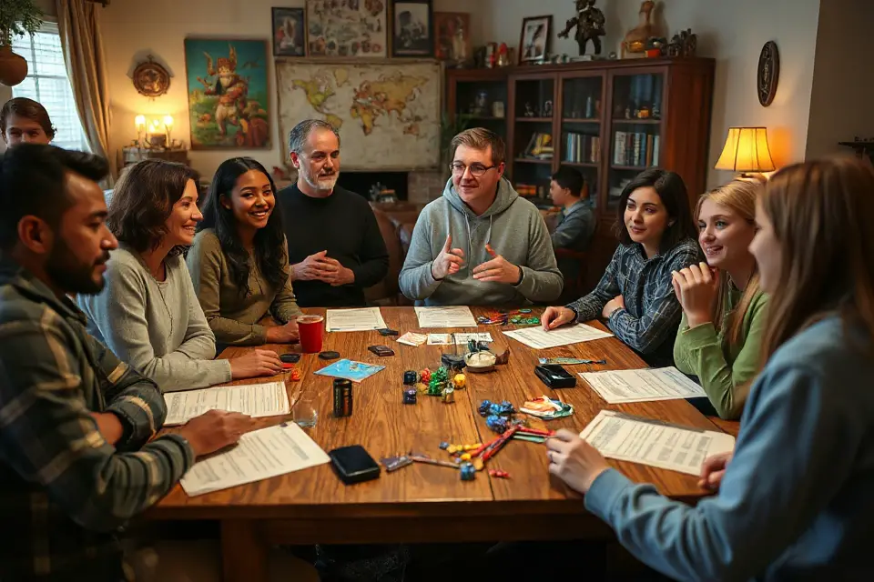 friends playing tabletop rpg