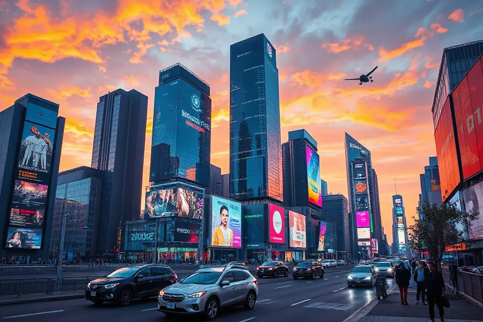 futuristic cityscape stock photo