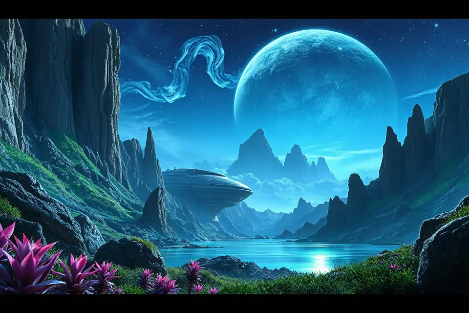 futuristic landscapes with technology