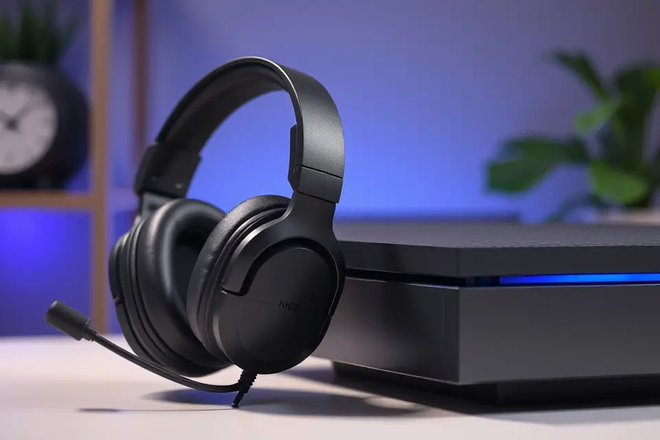 gaming headset and console
