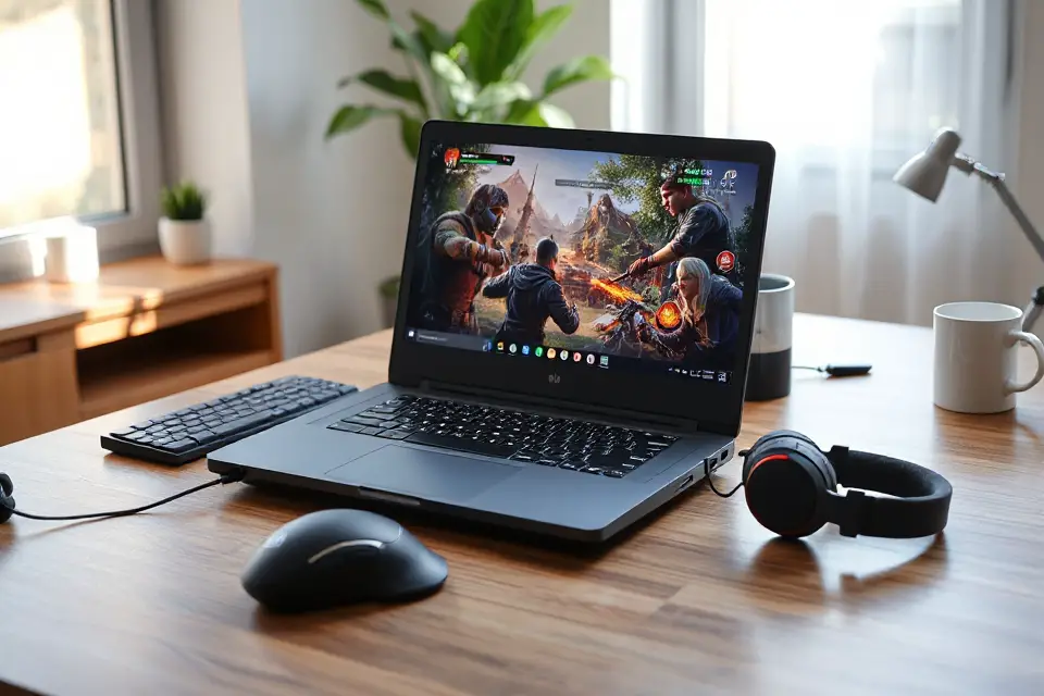 gaming laptop workspace photo