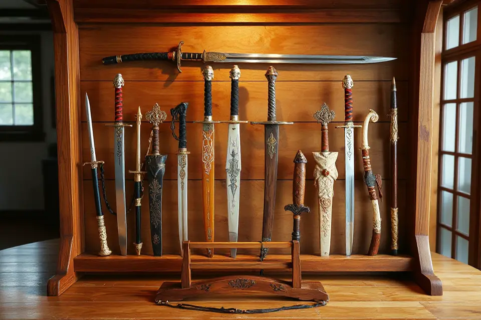 genshin impact wooden weapons display