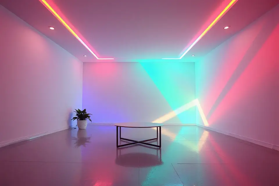 geometric rgb lighting photo