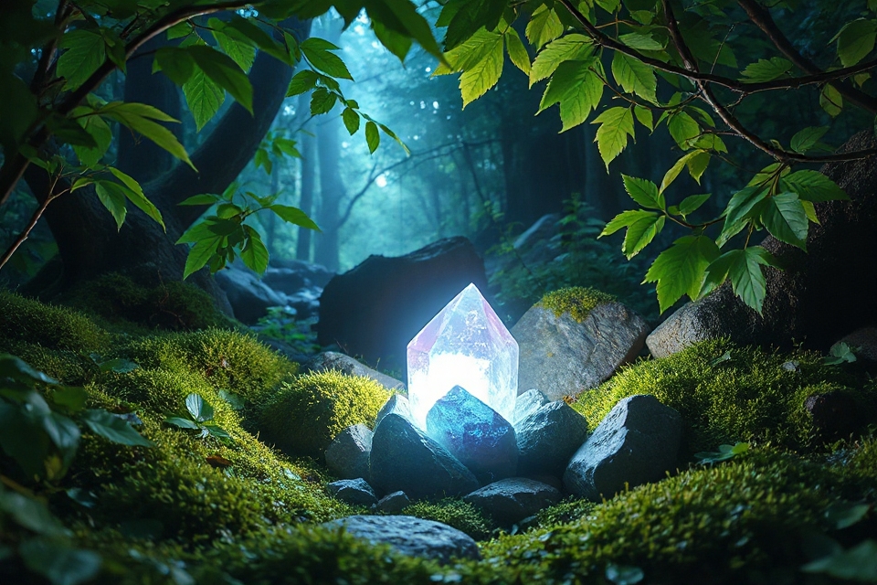 glowing crystal nature photo
