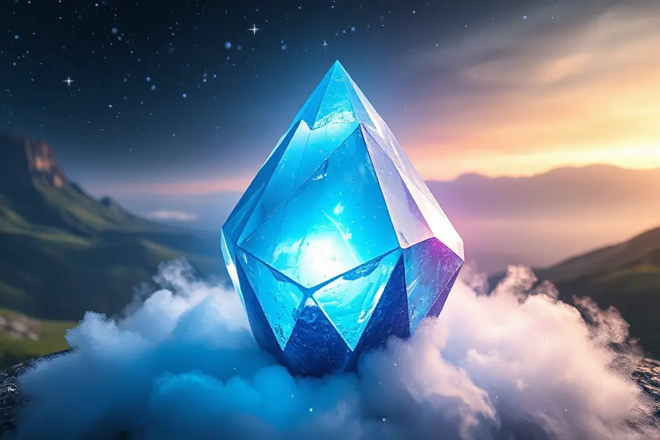 glowing crystal stock photo