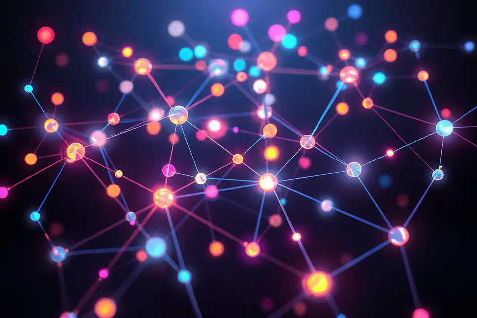 glowing neural network diagram