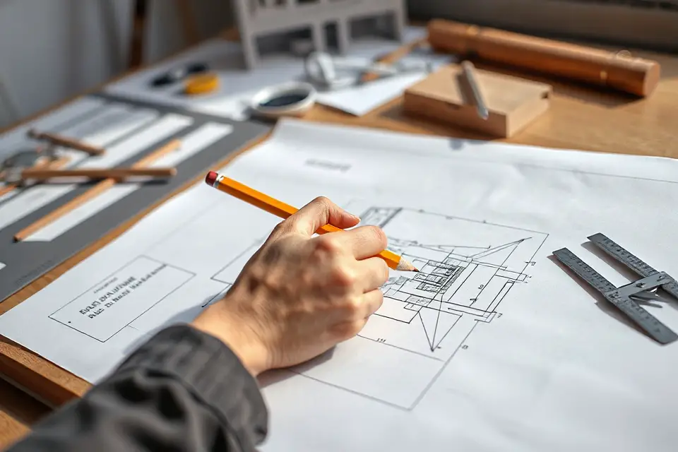 hand sketching blueprint inspiration