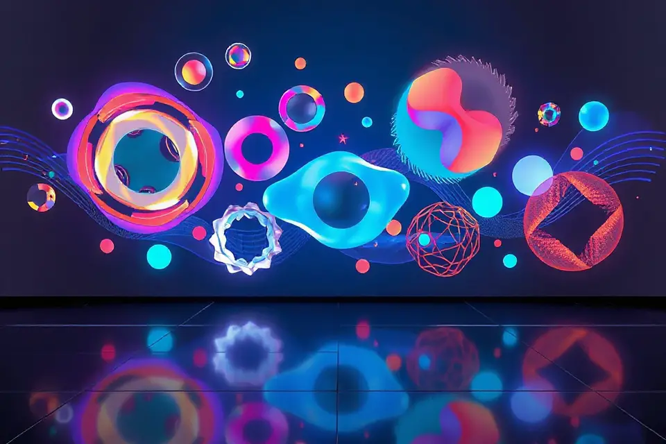 holographic abstract shapes photo