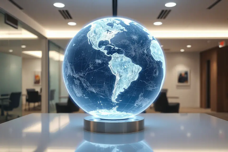 holographic globe stock photo