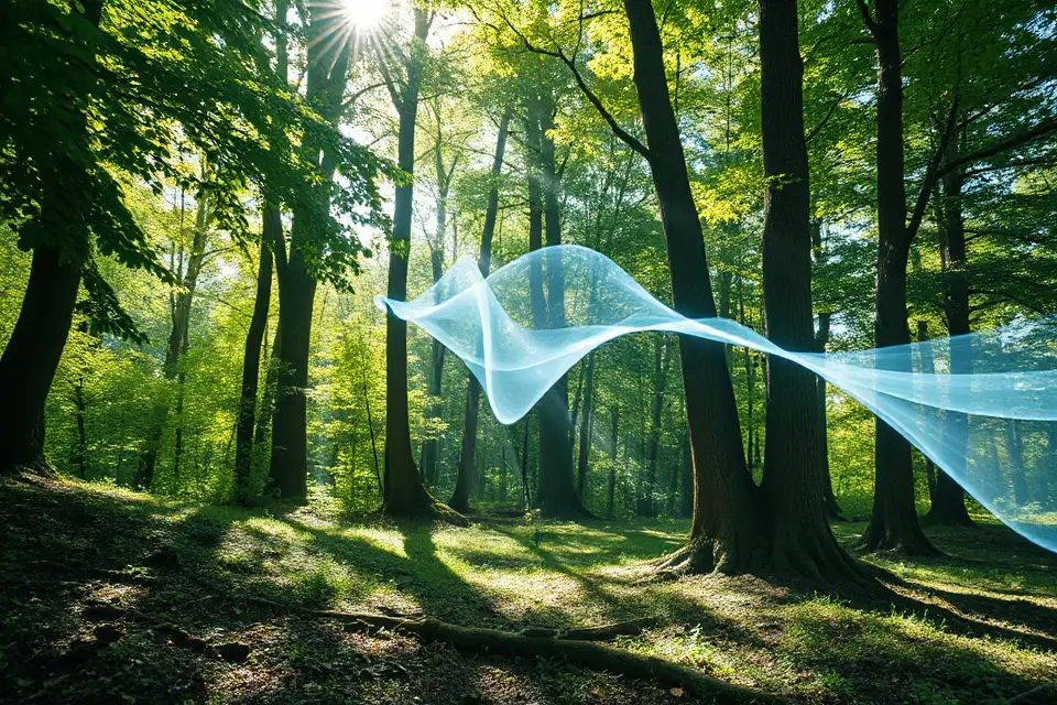 holographic serene forest projections