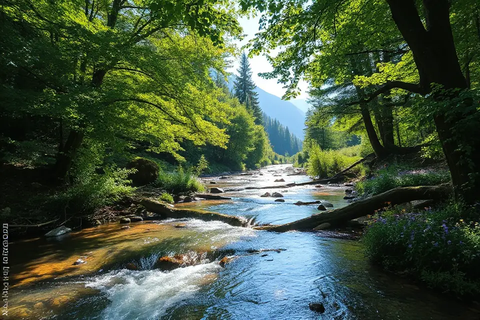 holographic serene nature scene