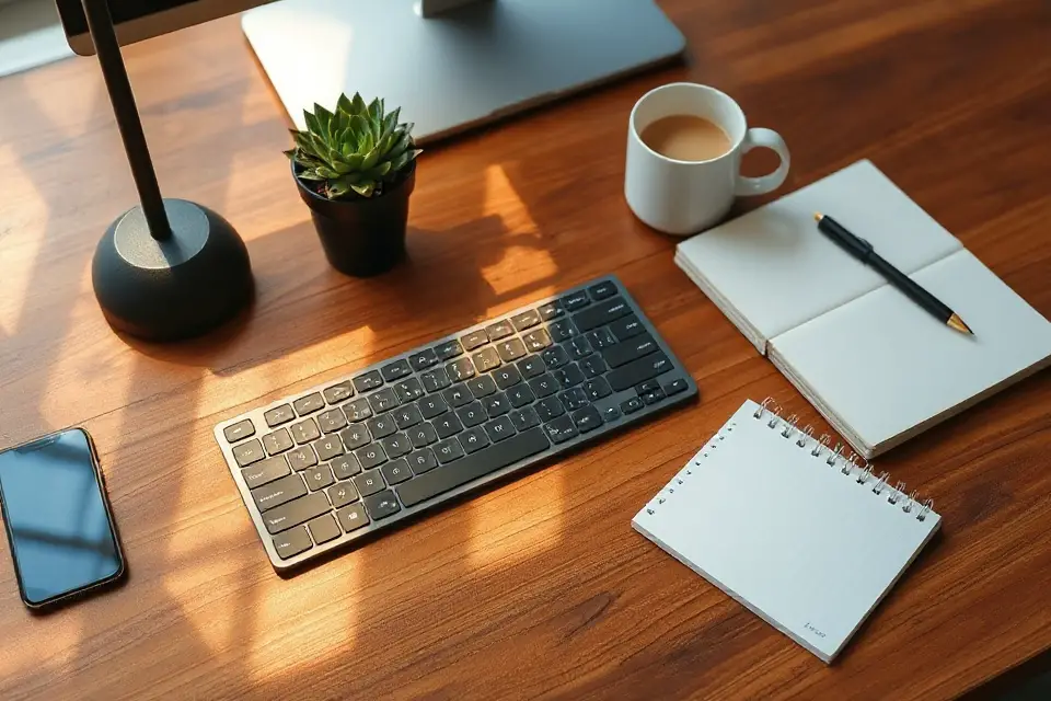 inspiring workspace keyboard photo