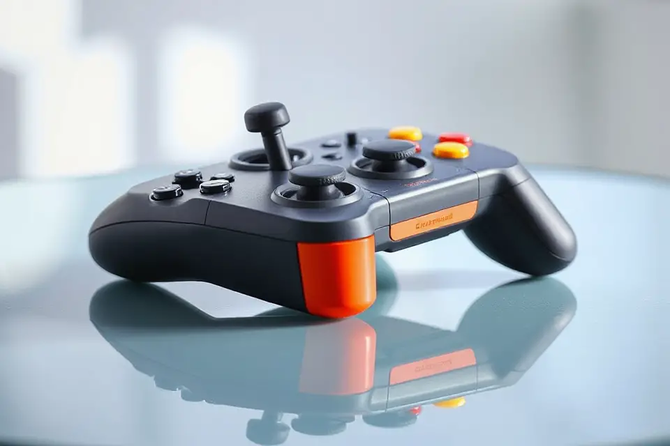 joystick on glass surface