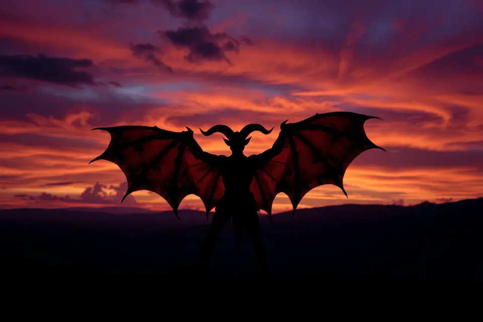 lone demon silhouette image