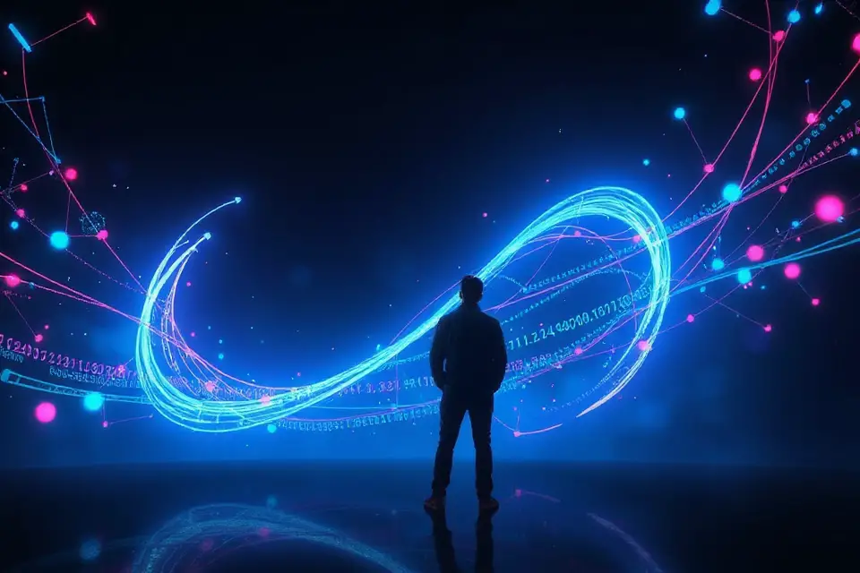 lone figure vibrant data