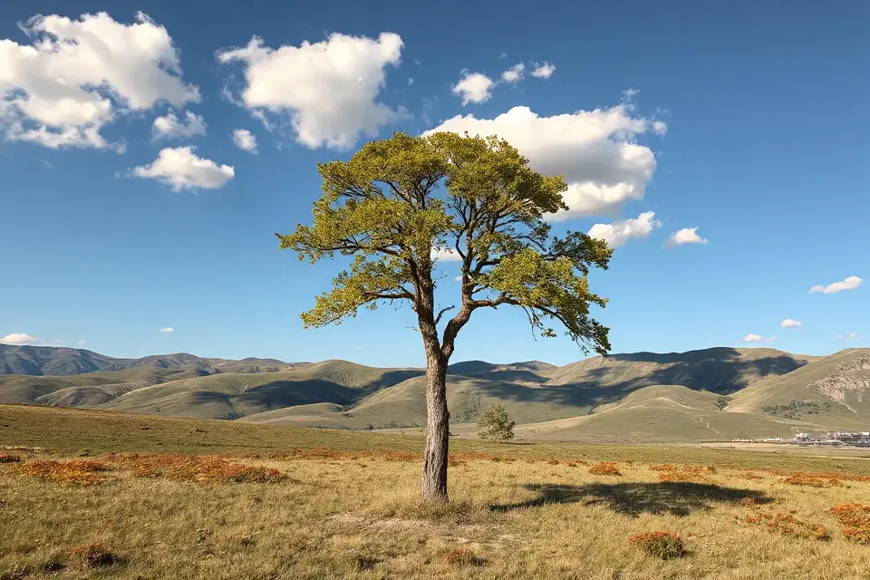 lone tree drone photo