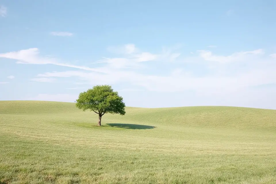 lone tree minimalist landscape