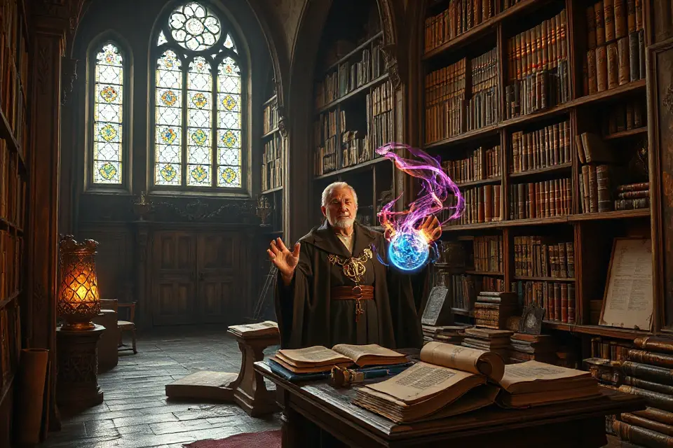 mage casting spells library