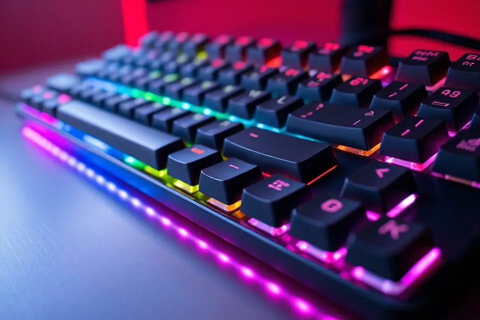 mechanical keyboard close up details