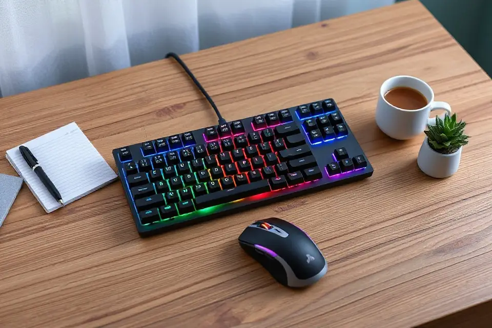mechanical keyboard stock photo