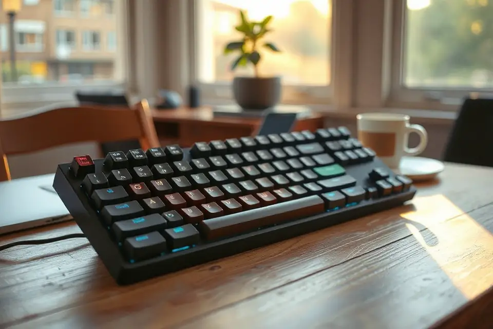 mechanical keyboard stock photo