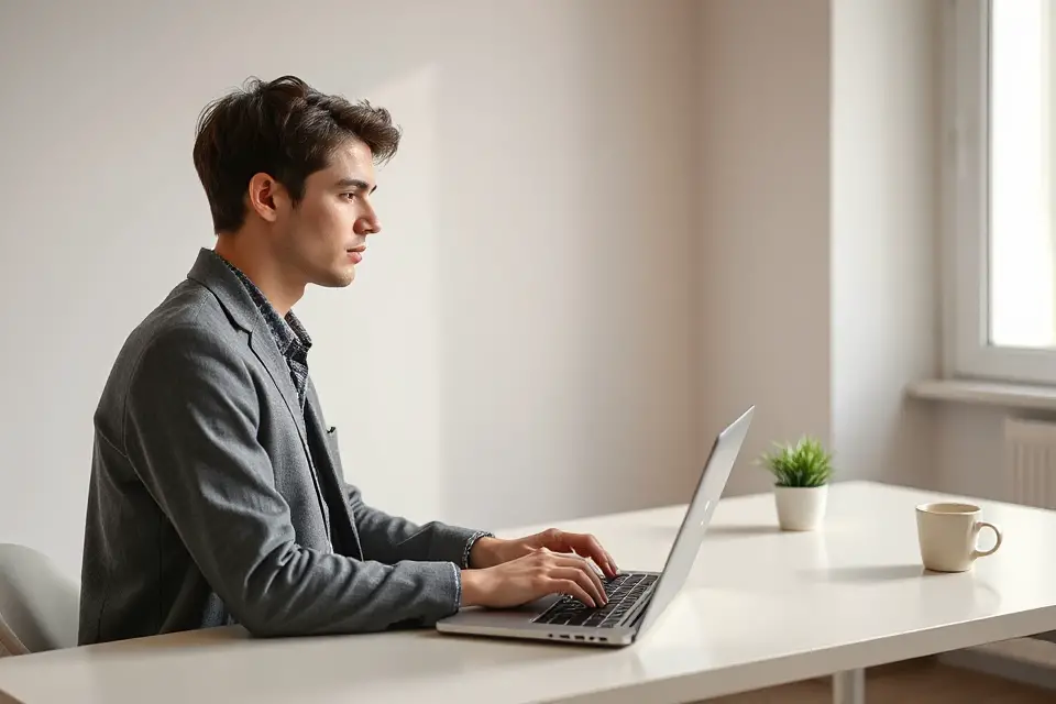 minimalist cloud computing workspace