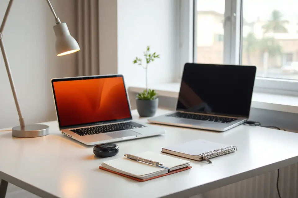 minimalist desk for productivity
