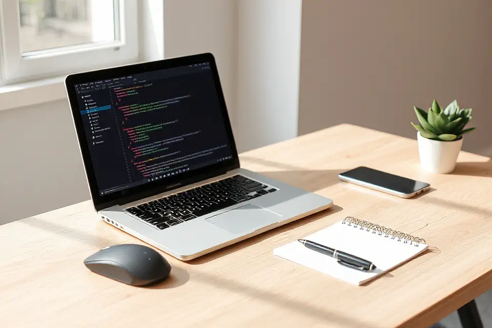 minimalist software development workspace