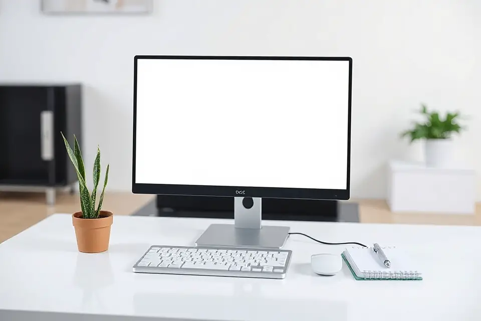 minimalist tech support workspace