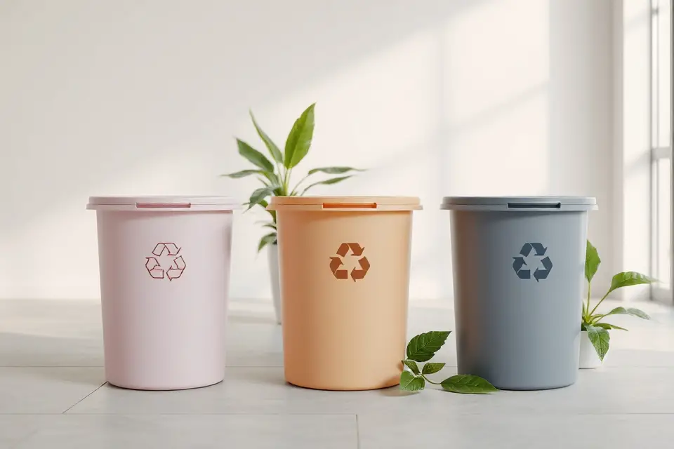 minimalistic recycling bins photo