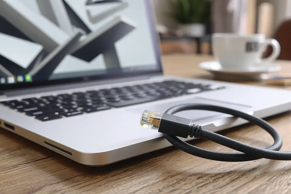 network cable and laptop