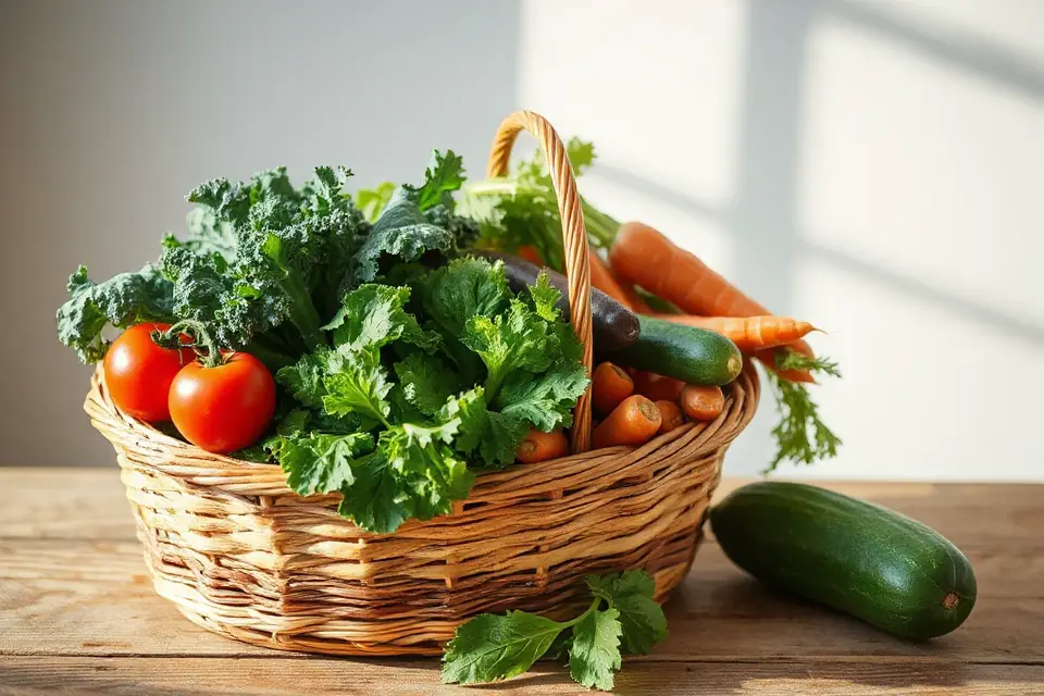 organic vegetable basket photo