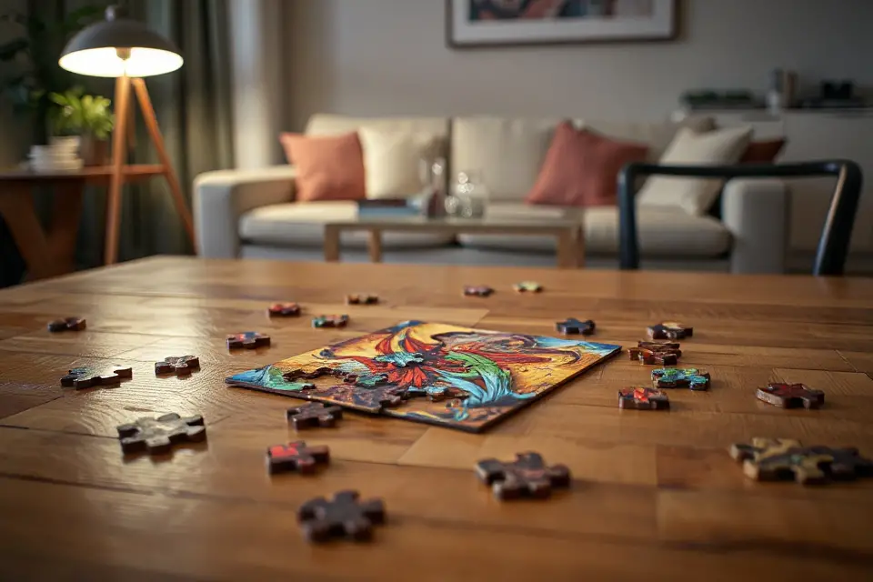 partially completed puzzle photo