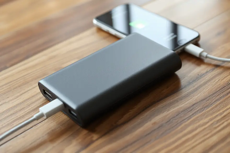 power bank charging smartphone