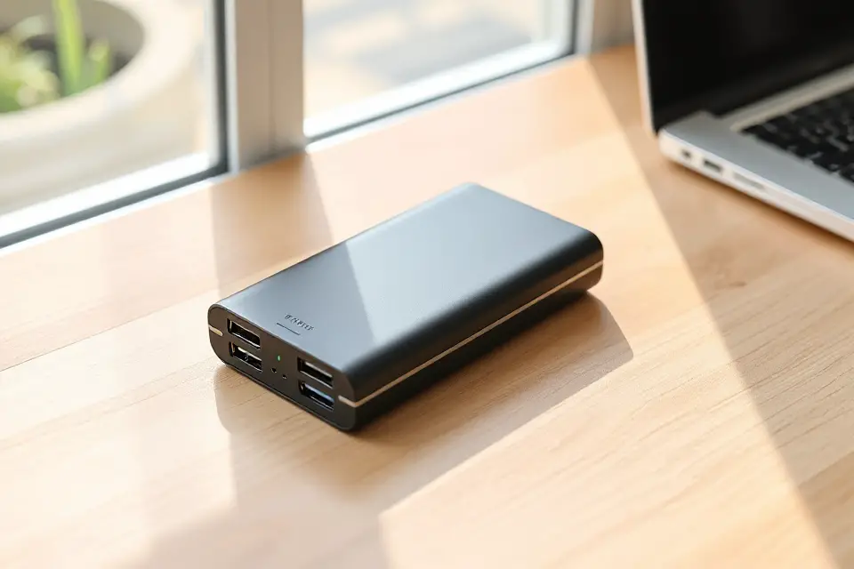 power bank minimalist desk