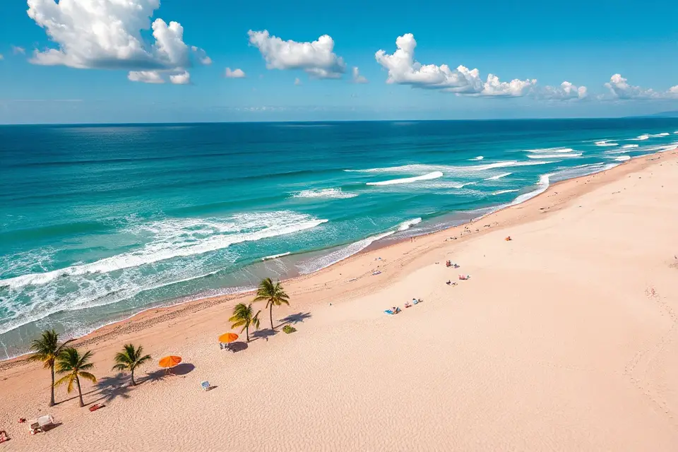 pristine beach drone view